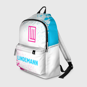 Рюкзак 3D с принтом Lindemann neon gradient style по центру в городе Новоалтайск, 100% полиэстер | лямки с регулируемой длиной, сверху петелька, чтобы рюкзак можно было повесить на вешалку. Основное отделение закрывается на молнию, как и внешний карман. Внутри два дополнительных кармана, один из которых закрывается на молнию. По бокам два дополнительных кармашка | Тематика изображения на принте: 