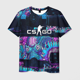 Мужская футболка 3D с принтом CS GO neon blob в городе Новоалтайск, 100% полиэфир | прямой крой, круглый вырез горловины, длина до линии бедер | 