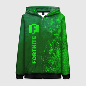 Женская толстовка 3D на молнии Fortnite   green gradient по вертикали: в Ухте, 100% полиэстер | длина до линии бедра, манжеты и пояс оформлены мягкой тканевой резинкой, двухслойный капюшон со шнурком для регулировки, спереди молния, по бокам два кармана |