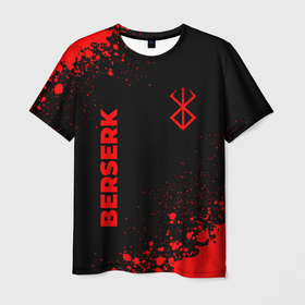 Мужская футболка 3D с принтом Berserk   red gradient вертикально в городе Новоалтайск, 100% полиэфир | прямой крой, круглый вырез горловины, длина до линии бедер | 