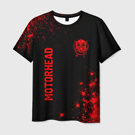 Мужская футболка 3D с принтом Motorhead   red gradient вертикально в городе Новоалтайск, 100% полиэфир | прямой крой, круглый вырез горловины, длина до линии бедер | 