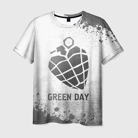 Мужская футболка 3D с принтом Green Day   white gradient в Санкт-Петербурге, 100% полиэфир | прямой крой, круглый вырез горловины, длина до линии бедер | 