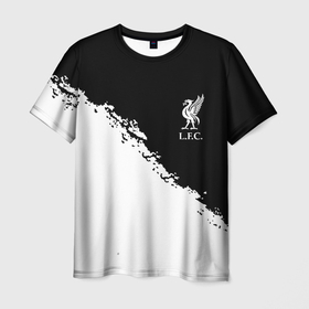 Мужская футболка 3D с принтом Liverpool fc белые краски в Ухте, 100% полиэфир | прямой крой, круглый вырез горловины, длина до линии бедер | 