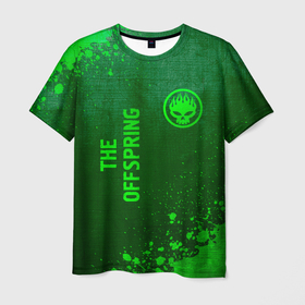 Мужская футболка 3D с принтом The Offspring   green gradient вертикально в городе Новоалтайск, 100% полиэфир | прямой крой, круглый вырез горловины, длина до линии бедер | 