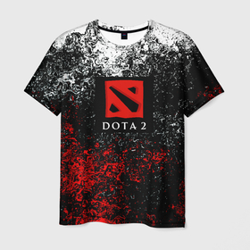 Мужская футболка 3D с принтом Dota 2 брызги красок в городе Новоалтайск, 100% полиэфир | прямой крой, круглый вырез горловины, длина до линии бедер | 