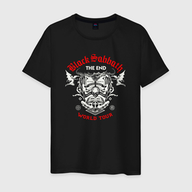 Мужская футболка хлопок с принтом Black Sabbath world tour в Петрозаводске, 100% хлопок | прямой крой, круглый вырез горловины, длина до линии бедер, слегка спущенное плечо. | Тематика изображения на принте: 