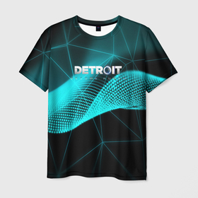 Мужская футболка 3D с принтом Detroit become human games в Ухте, 100% полиэфир | прямой крой, круглый вырез горловины, длина до линии бедер | 