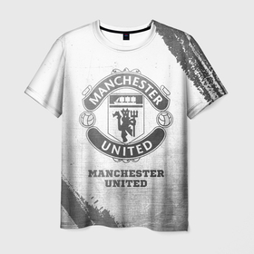 Мужская футболка 3D с принтом Manchester United   white gradient в Тюмени, 100% полиэфир | прямой крой, круглый вырез горловины, длина до линии бедер | Тематика изображения на принте: 