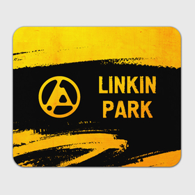 Прямоугольный коврик для мышки с принтом Linkin Park 2024   gold gradient по горизонтали в Петрозаводске, натуральный каучук | размер 230 х 185 мм; запечатка лицевой стороны | Тематика изображения на принте: 