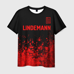 Мужская футболка 3D с принтом Lindemann   red gradient посередине в городе Новоалтайск, 100% полиэфир | прямой крой, круглый вырез горловины, длина до линии бедер | Тематика изображения на принте: 