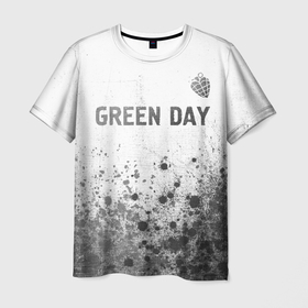 Мужская футболка 3D с принтом Green Day   white gradient посередине в Санкт-Петербурге, 100% полиэфир | прямой крой, круглый вырез горловины, длина до линии бедер | 