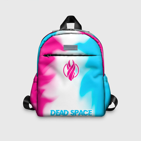 Детский рюкзак 3D с принтом Dead Space neon gradient style по центру в городе Новоалтайск, 100% полиэстер | лямки с регулируемой длиной, сверху петелька, чтобы рюкзак можно было повесить на вешалку. Основное отделение закрывается на молнию, как и внешний карман. Внутри дополнительный карман. По бокам два дополнительных кармашка | Тематика изображения на принте: 