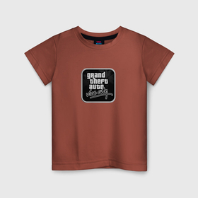 Детская футболка хлопок с принтом GTA logo black , 100% хлопок | круглый вырез горловины, полуприлегающий силуэт, длина до линии бедер | Тематика изображения на принте: 