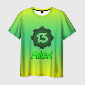 Мужская футболка 3D Fallout убежище 13: в Ухте, 100% полиэфир | прямой крой, круглый вырез горловины, длина до линии бедер |