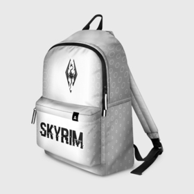 Рюкзак 3D с принтом Skyrim glitch на светлом фоне по центру в городе Новоалтайск, 100% полиэстер | лямки с регулируемой длиной, сверху петелька, чтобы рюкзак можно было повесить на вешалку. Основное отделение закрывается на молнию, как и внешний карман. Внутри два дополнительных кармана, один из которых закрывается на молнию. По бокам два дополнительных кармашка | 