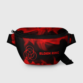 Поясная сумка 3D с принтом Elden Ring   red gradient по горизонтали в Новосибирске, 100% полиэстер | плотная ткань, ремень с регулируемой длиной, внутри несколько карманов для мелочей, основное отделение и карман с обратной стороны сумки застегиваются на молнию | 