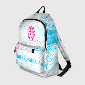 Рюкзак 3D с принтом Nickelback neon gradient style по центру в Петрозаводске, 100% полиэстер | лямки с регулируемой длиной, сверху петелька, чтобы рюкзак можно было повесить на вешалку. Основное отделение закрывается на молнию, как и внешний карман. Внутри два дополнительных кармана, один из которых закрывается на молнию. По бокам два дополнительных кармашка | 