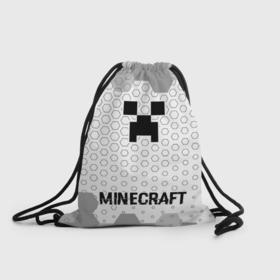 Рюкзак-мешок 3D с принтом Minecraft glitch на светлом фоне по центру в городе Новоалтайск, 100% полиэстер | плотность ткани — 200 г/м2, размер — 35 х 45 см; лямки — толстые шнурки, застежка на шнуровке, без карманов и подкладки | 