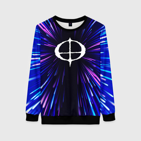 Женский свитшот 3D с принтом Ozzy Osbourne neon energy в Ухте, 100% полиэстер с мягким внутренним слоем | круглый вырез горловины, мягкая резинка на манжетах и поясе, свободная посадка по фигуре | 