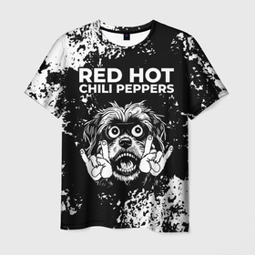 Мужская футболка 3D с принтом Red Hot Chili Peppers рок пес в городе Новоалтайск, 100% полиэфир | прямой крой, круглый вырез горловины, длина до линии бедер | Тематика изображения на принте: 