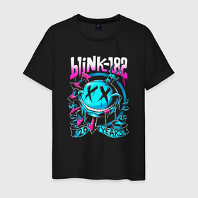 Мужская футболка хлопок с принтом Blink 182 20 years в Ухте, 100% хлопок | прямой крой, круглый вырез горловины, длина до линии бедер, слегка спущенное плечо. | 