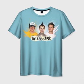 Мужская футболка 3D с принтом Blink 182 rock band в Ухте, 100% полиэфир | прямой крой, круглый вырез горловины, длина до линии бедер | 