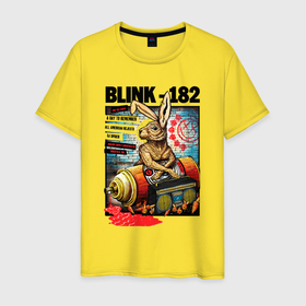 Мужская футболка хлопок с принтом Blink 182 band в Ухте, 100% хлопок | прямой крой, круглый вырез горловины, длина до линии бедер, слегка спущенное плечо. | 