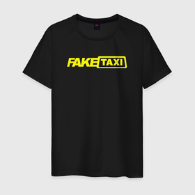 Мужская футболка хлопок с принтом Fake taxi black в Архангельске, 100% хлопок | прямой крой, круглый вырез горловины, длина до линии бедер, слегка спущенное плечо. | Тематика изображения на принте: 