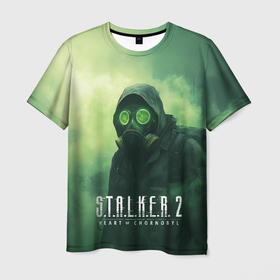 Мужская футболка 3D с принтом Stalker 2 сердце Чернобыля в городе Новоалтайск, 100% полиэфир | прямой крой, круглый вырез горловины, длина до линии бедер | 