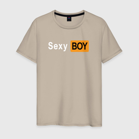 Мужская футболка хлопок с принтом Sexyboy pornhub в городе Новоалтайск, 100% хлопок | прямой крой, круглый вырез горловины, длина до линии бедер, слегка спущенное плечо. | 