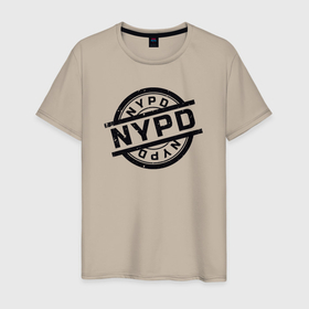 Мужская футболка хлопок с принтом New York police в Рязани, 100% хлопок | прямой крой, круглый вырез горловины, длина до линии бедер, слегка спущенное плечо. | Тематика изображения на принте: 