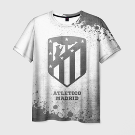 Мужская футболка 3D с принтом Atletico Madrid   white gradient в городе Новоалтайск, 100% полиэфир | прямой крой, круглый вырез горловины, длина до линии бедер | 