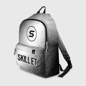 Рюкзак 3D с принтом Skillet glitch на светлом фоне по центру в городе Новоалтайск, 100% полиэстер | лямки с регулируемой длиной, сверху петелька, чтобы рюкзак можно было повесить на вешалку. Основное отделение закрывается на молнию, как и внешний карман. Внутри два дополнительных кармана, один из которых закрывается на молнию. По бокам два дополнительных кармашка | 