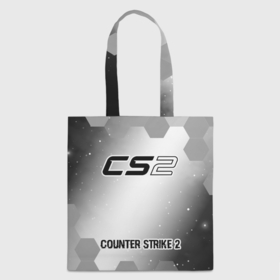 Шоппер 3D с принтом Counter Strike 2 glitch на светлом фоне по центру в городе Новоалтайск, 100% полиэстер | Плотность: 200 г/м2; Размер: 34×35 см; Высота лямок: 30 см | 