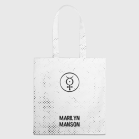 Шоппер 3D с принтом Marilyn Manson glitch на светлом фоне по центру в городе Новоалтайск, 100% полиэстер | Плотность: 200 г/м2; Размер: 34×35 см; Высота лямок: 30 см | 