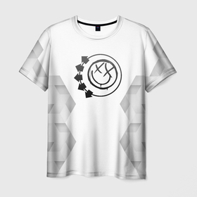 Мужская футболка 3D с принтом Blink 182 white poly в Ухте, 100% полиэфир | прямой крой, круглый вырез горловины, длина до линии бедер | 