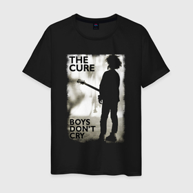 Мужская футболка хлопок с принтом The Cure boys dont cry в Петрозаводске, 100% хлопок | прямой крой, круглый вырез горловины, длина до линии бедер, слегка спущенное плечо. | Тематика изображения на принте: 