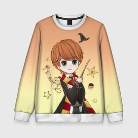 Детский свитшот 3D с принтом Рон Уизли в Ухте, 100% полиэстер | свободная посадка, прямой крой, мягкая тканевая резинка на рукавах и понизу свитшота | 