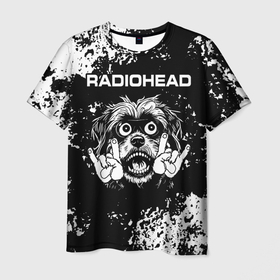 Мужская футболка 3D с принтом Radiohead рок пес в городе Новоалтайск, 100% полиэфир | прямой крой, круглый вырез горловины, длина до линии бедер | 