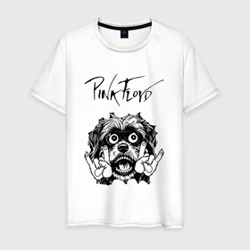Мужская футболка хлопок с принтом Pink Floyd   rock dog в Архангельске, 100% хлопок | прямой крой, круглый вырез горловины, длина до линии бедер, слегка спущенное плечо. | Тематика изображения на принте: 