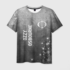 Мужская футболка 3D с принтом Ozzy Osbourne   grey gradient вертикально в Ухте, 100% полиэфир | прямой крой, круглый вырез горловины, длина до линии бедер | 