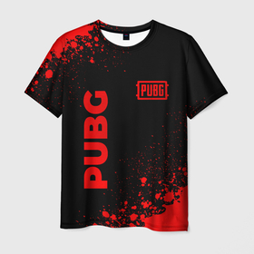 Мужская футболка 3D с принтом PUBG   red gradient вертикально в городе Новоалтайск, 100% полиэфир | прямой крой, круглый вырез горловины, длина до линии бедер | 