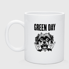 Кружка керамическая с принтом Green Day   rock dog в Архангельске, керамика | объем — 330 мл, диаметр — 80 мм. Принт наносится на бока кружки, можно сделать два разных изображения | 