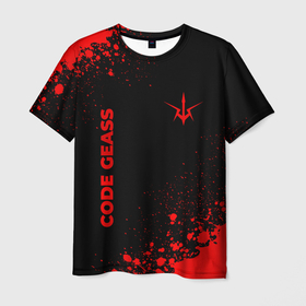 Мужская футболка 3D с принтом Code Geass   red gradient вертикально в городе Новоалтайск, 100% полиэфир | прямой крой, круглый вырез горловины, длина до линии бедер | 