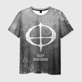 Мужская футболка 3D с принтом Ozzy Osbourne   grey gradient в Ухте, 100% полиэфир | прямой крой, круглый вырез горловины, длина до линии бедер | 