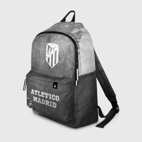 Рюкзак 3D с принтом Atletico Madrid   grey gradient по центру в городе Новоалтайск, 100% полиэстер | лямки с регулируемой длиной, сверху петелька, чтобы рюкзак можно было повесить на вешалку. Основное отделение закрывается на молнию, как и внешний карман. Внутри два дополнительных кармана, один из которых закрывается на молнию. По бокам два дополнительных кармашка | 
