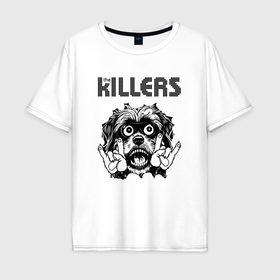 Мужская футболка хлопок Oversize с принтом The Killers   rock dog в городе Новоалтайск, 100% хлопок | свободный крой, круглый ворот, “спинка” длиннее передней части | 