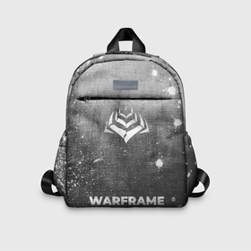 Детский рюкзак 3D с принтом Warframe   grey gradient по центру в городе Новоалтайск, 100% полиэстер | лямки с регулируемой длиной, сверху петелька, чтобы рюкзак можно было повесить на вешалку. Основное отделение закрывается на молнию, как и внешний карман. Внутри дополнительный карман. По бокам два дополнительных кармашка | Тематика изображения на принте: 