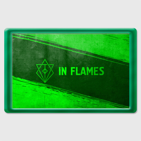 Магнит 45*70 с принтом In Flames   green gradient по горизонтали в городе Новоалтайск, Пластик | Размер: 78*52 мм; Размер печати: 70*45 | 