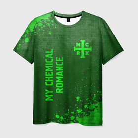 Мужская футболка 3D с принтом My Chemical Romance   green gradient вертикально в городе Новоалтайск, 100% полиэфир | прямой крой, круглый вырез горловины, длина до линии бедер | 